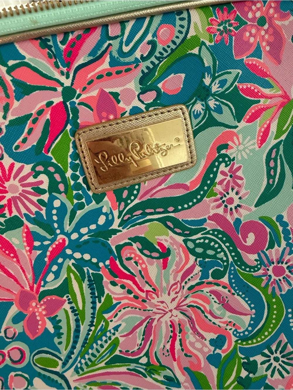 Lilly Pulitzer Pink & Turquoise Floral Travel laptop case